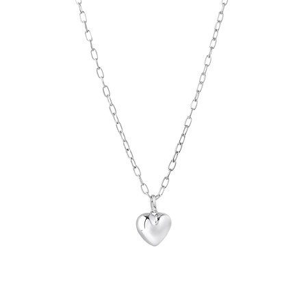 45cm (18") Small Heart Pendant in Sterling Silver
