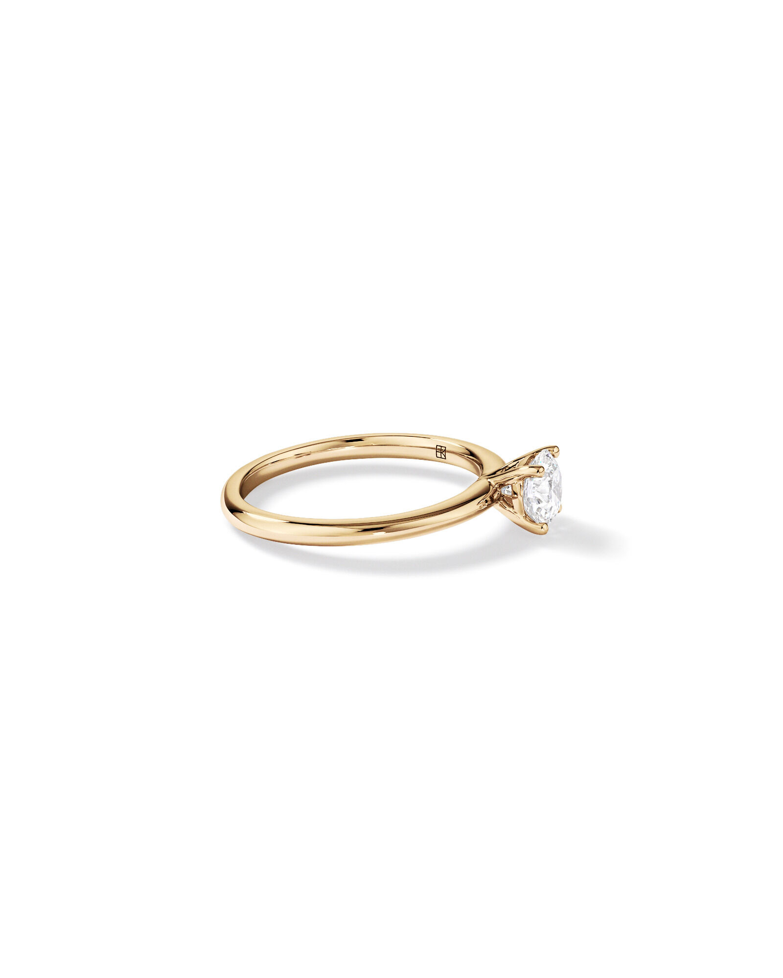 Bague de fiançailles solitaire ronde en diamant brillant de laboratoire TW de 0,70 carat en or jaune 14 carats