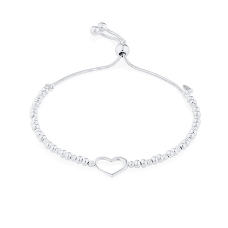 23cm (9.5") Heart Bracelet In Sterling Silver 23cm (9.5") Heart Bracelet In Sterling Silver