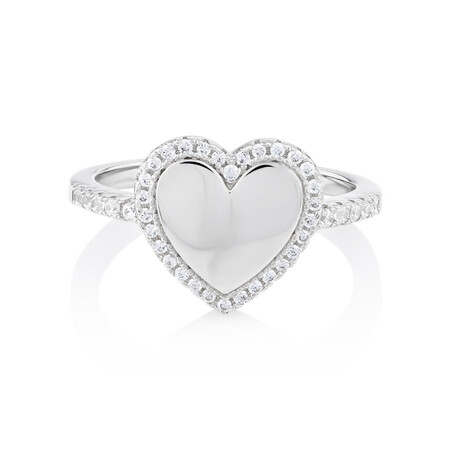 Heart Ring with Cubic Zirconia in Sterling Silver Heart Ring with Cubic Zirconia in Sterling Silver