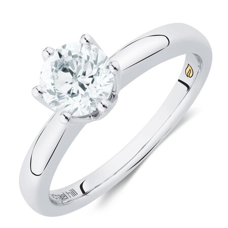 Whitefire Solitaire Engagement Ring with a 1 Carat TW Diamond in 18kt White & 22kt Yellow Gold Whitefire Solitaire Engagement Ring with a 1 Carat TW Diamond in 18kt White & 22kt Yellow Gold