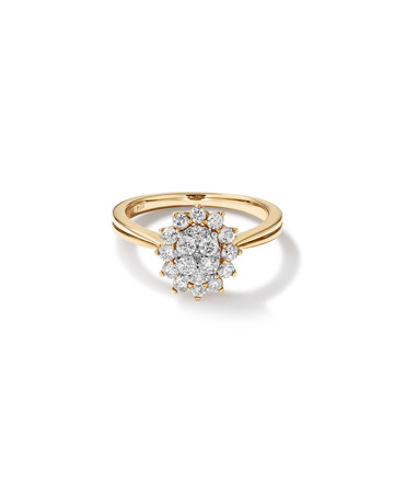Cluster Ring with 0.62 Carat TW of Diamonds in 14kt White Gold Cluster Ring with 0.62 Carat TW of Diamonds in 14kt White Gold