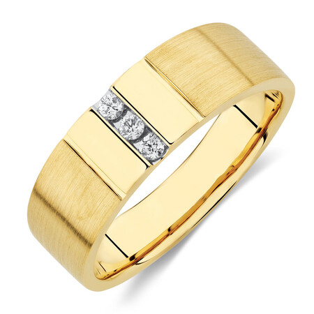 Men's Diamond Set Ring in 10kt Yellow Gold