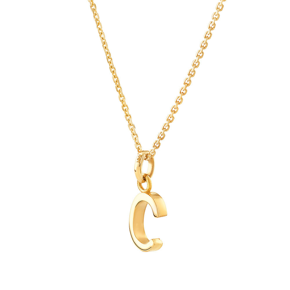 C Initial Pendant in 10kt Yellow Gold