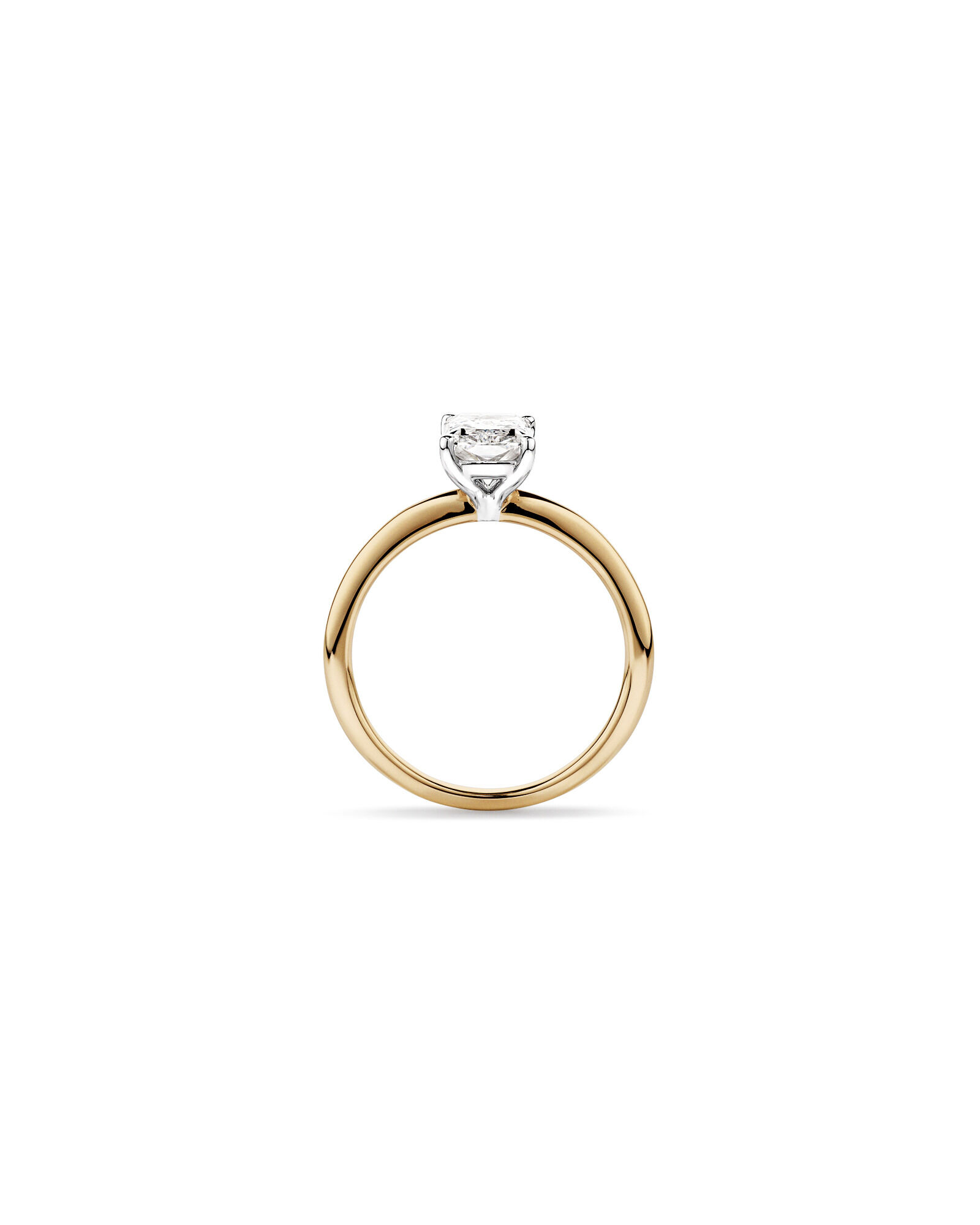 Bague de fiançailles solitaire en diamants de laboratoire TW Radiant de 1,25 carat en or jaune et blanc 14 carats