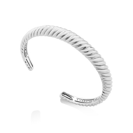 Sculpture Croissant Cuff Bangle In Sterling Silver Sculpture Croissant Cuff Bangle In Sterling Silver