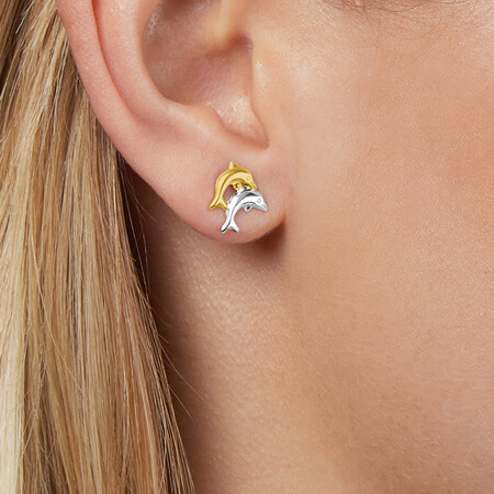 Stud Earrings in 10kt Yellow & White Gold Stud Earrings in 10kt Yellow & White Gold