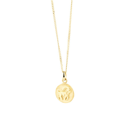 Capricorn Zodiac Pendant In 10kt Yellow Gold Capricorn Zodiac Pendant In 10kt Yellow Gold