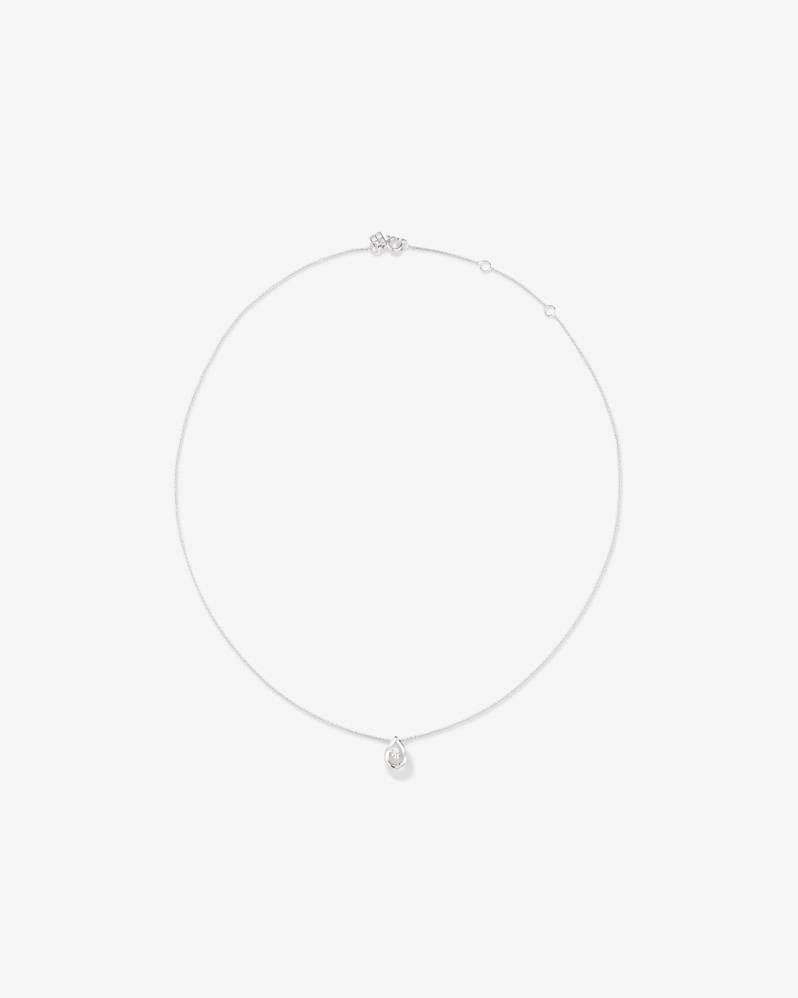 Lume Lab Pear Pendant with 0.10 Carat TW of Laboratory-Grown Diamond in Sterling Silver