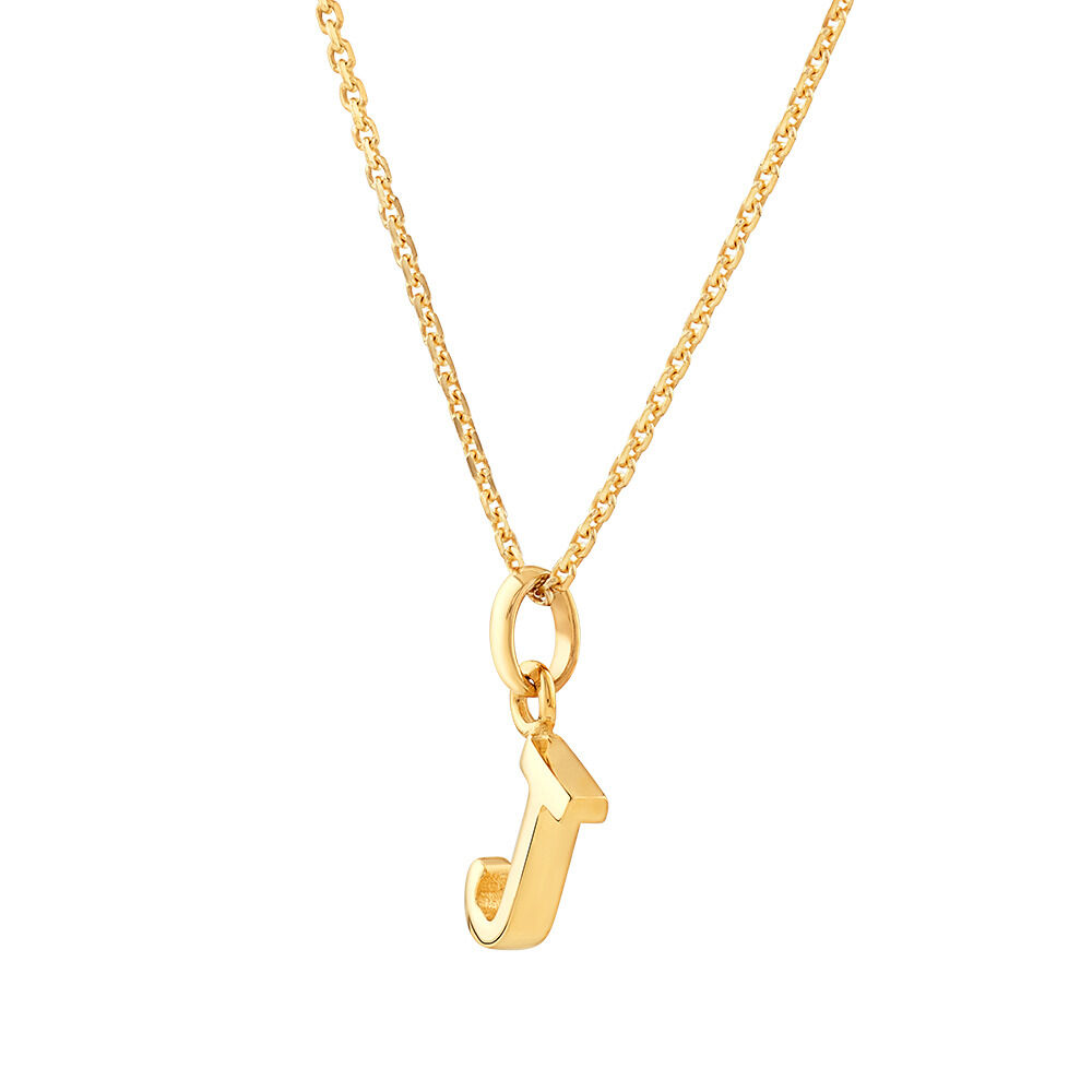 J Initial Pendant in 10kt Yellow Gold