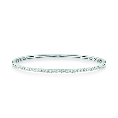 Bangle With 1 Carat TW Of Diamonds In 10kt White Gold Bangle With 1 Carat TW Of Diamonds In 10kt White Gold