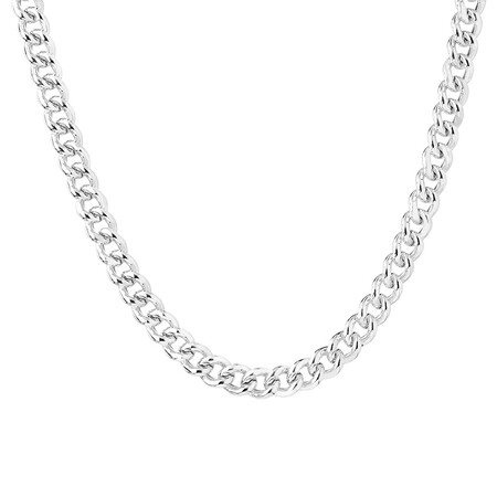 45cm (18") 6.5mm-7mm Width Curb Chain in Sterling Silver 45cm (18") 6.5mm-7mm Width Curb Chain in Sterling Silver