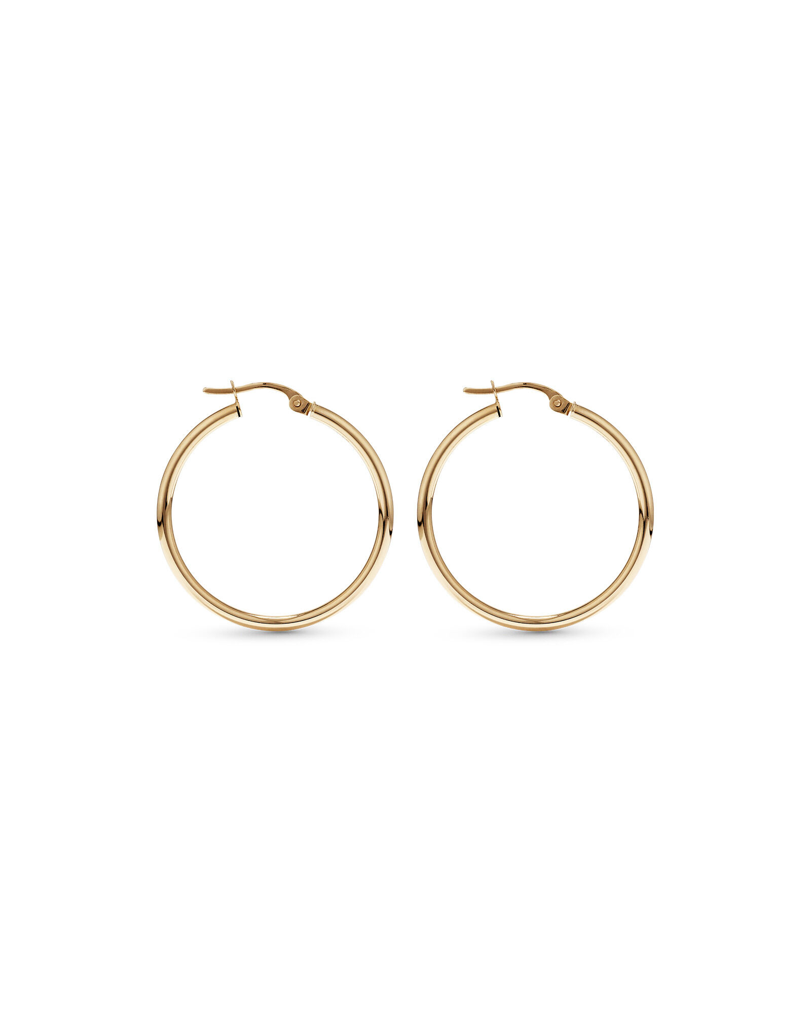 25mm Round Hoop Earrings 10kt Yellow Gold