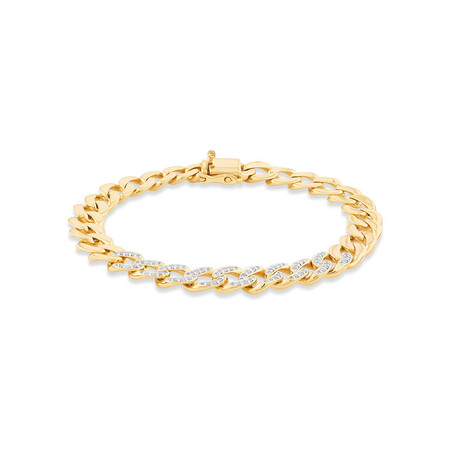 21cm (8.5") Cuban Link Bracelet with 0.75 Carat TW of Diamonds in 10kt Yellow Gold 21cm (8.5") Cuban Link Bracelet with 0.75 Carat TW of Diamonds in 10kt Yellow Gold