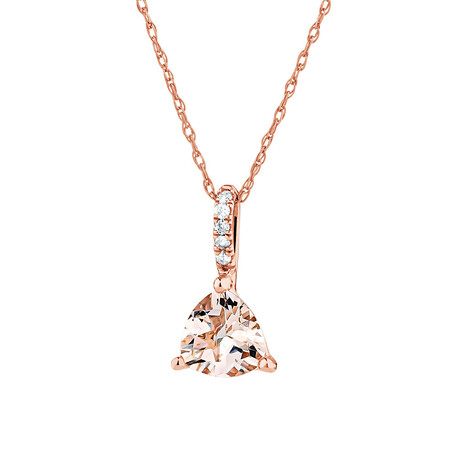 Pendant with Morganite & Diamonds in 10kt Rose Gold Pendant with Morganite & Diamonds in 10kt Rose Gold