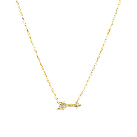 Arrow Necklace with Diamonds in 10kt Yellow Gold Arrow Necklace with Diamonds in 10kt Yellow Gold
