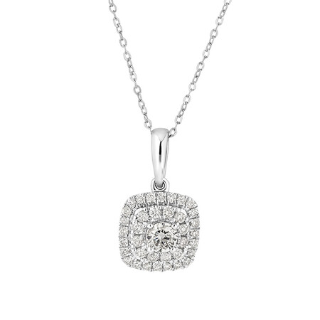Pendant with 0.304 Carat TW of Diamonds in 10kt White Gold Pendant with 0.304 Carat TW of Diamonds in 10kt White Gold