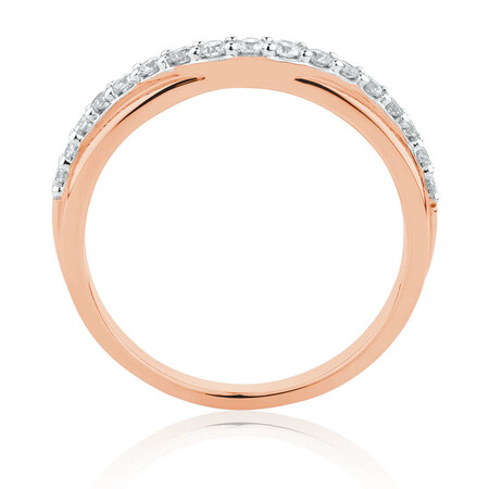 Wedding Band with 1/4 Carat TW of Diamonds in 10kt Rose Gold Wedding Band with 1/4 Carat TW of Diamonds in 10kt Rose Gold