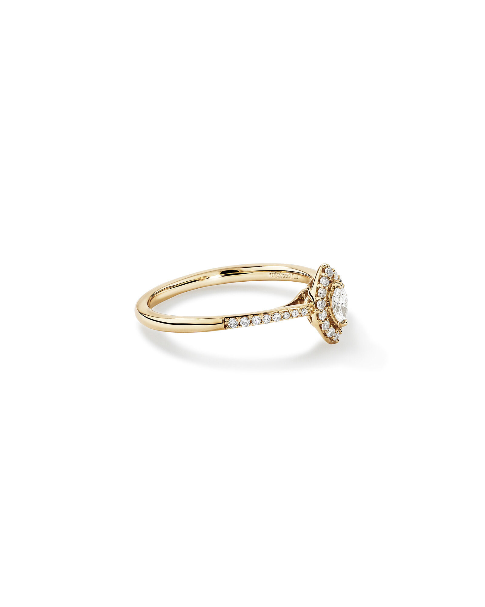 0.20 Carat TW Marquise Cut Diamond Halo Promise Ring in 10kt Yellow Gold