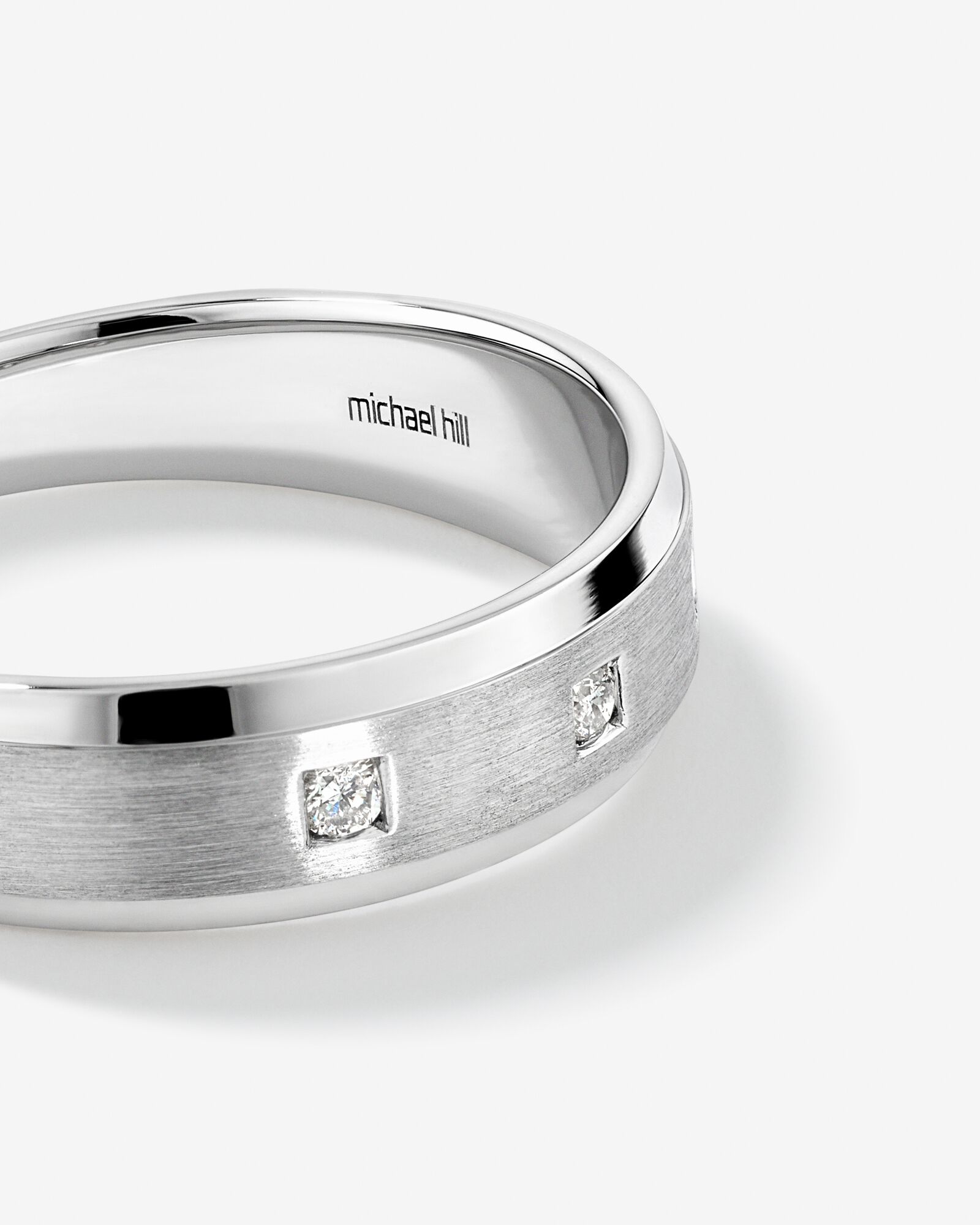 Men's 0.08 TW Carat Diamond Ring in Platinum with Brushed Center