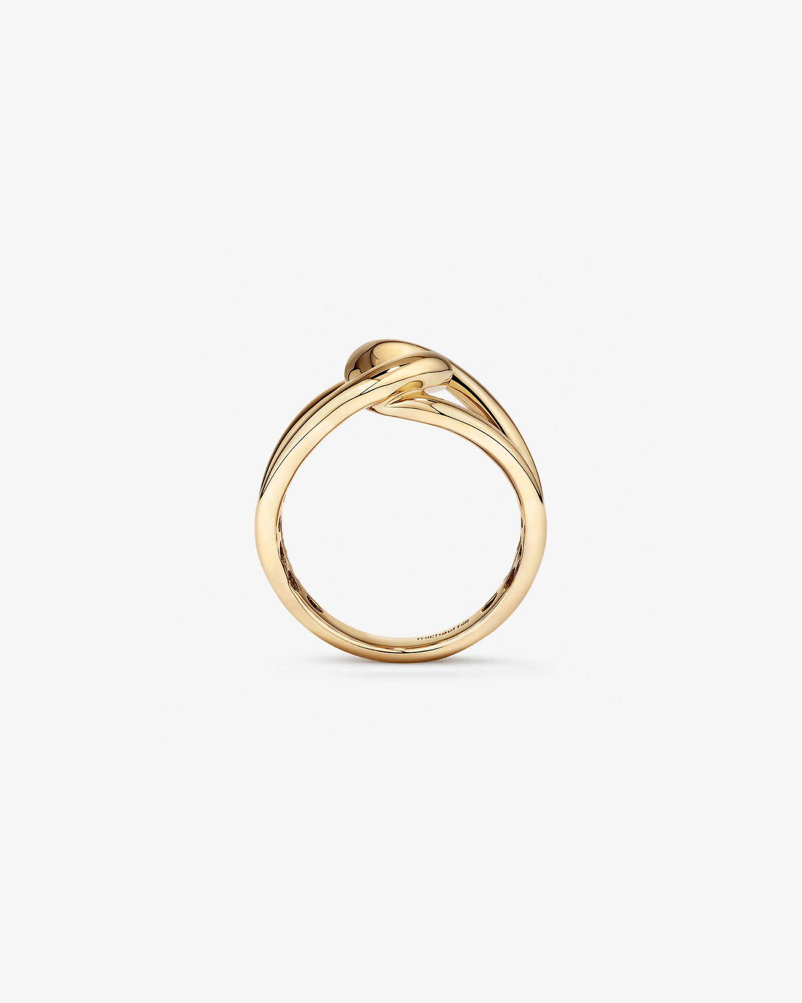 Bague à maillons ronds audacieux en or jaune 10 K