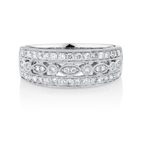Fancy Ring with 0.50 Carat TW of Diamonds in 10kt White Gold Fancy Ring with 0.50 Carat TW of Diamonds in 10kt White Gold