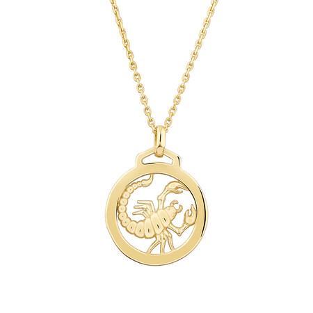 Scorpio Zodiac Pendant with Chain in 10kt Yellow Gold Scorpio Zodiac Pendant with Chain in 10kt Yellow Gold