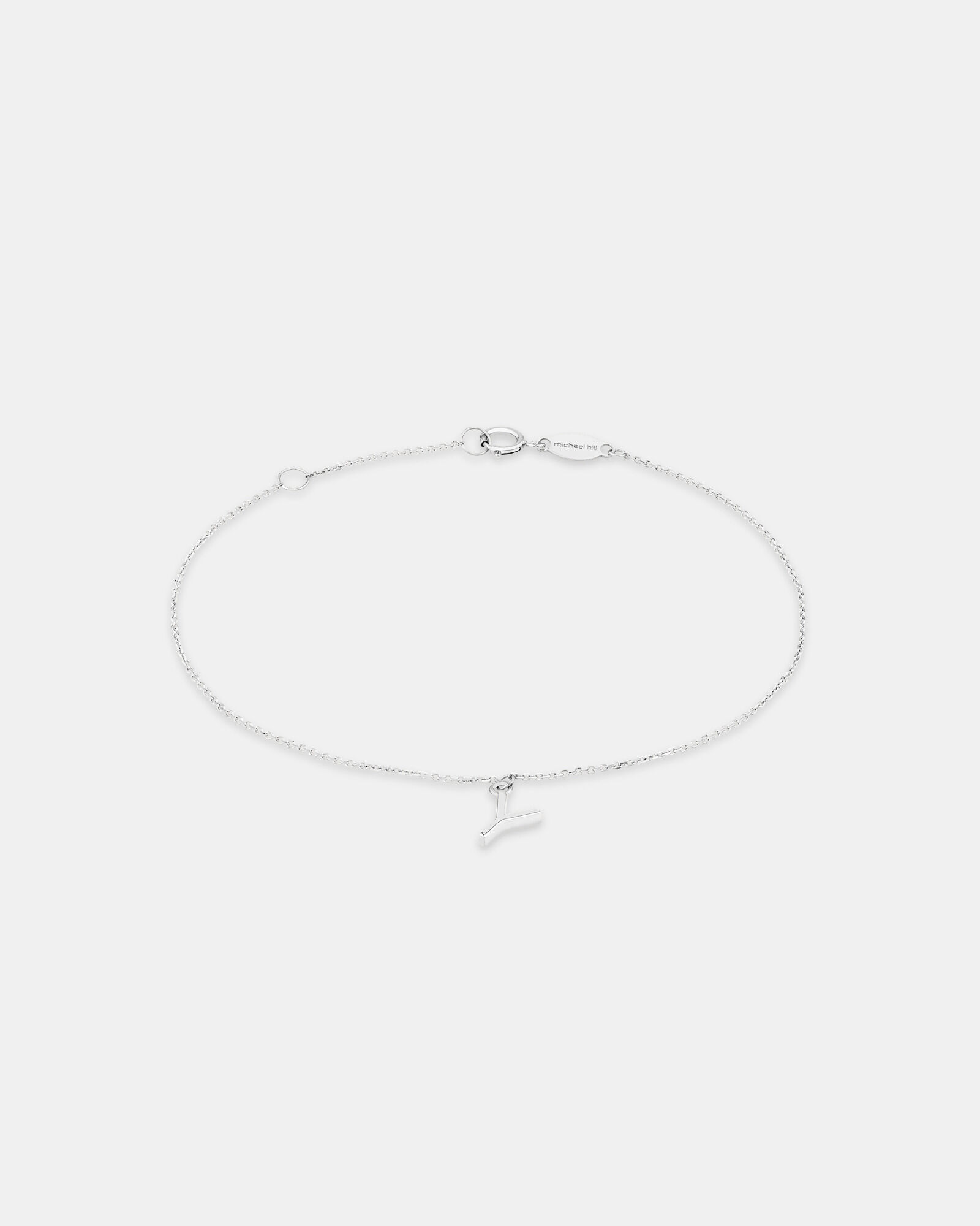 19cm (7.5") Y Initial Bracelet in Sterling Silver