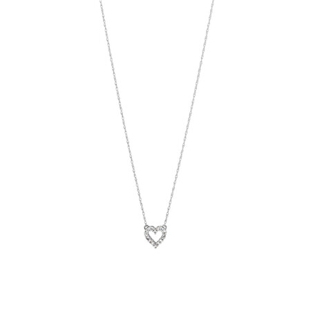 Heart Pendant with Diamonds in 10kt White Gold Heart Pendant with Diamonds in 10kt White Gold
