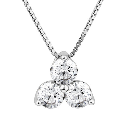 Pendant with 0.45 Carat TW Of Diamonds in 10ct White Gold Pendant with 0.45 Carat TW Of Diamonds in 10ct White Gold