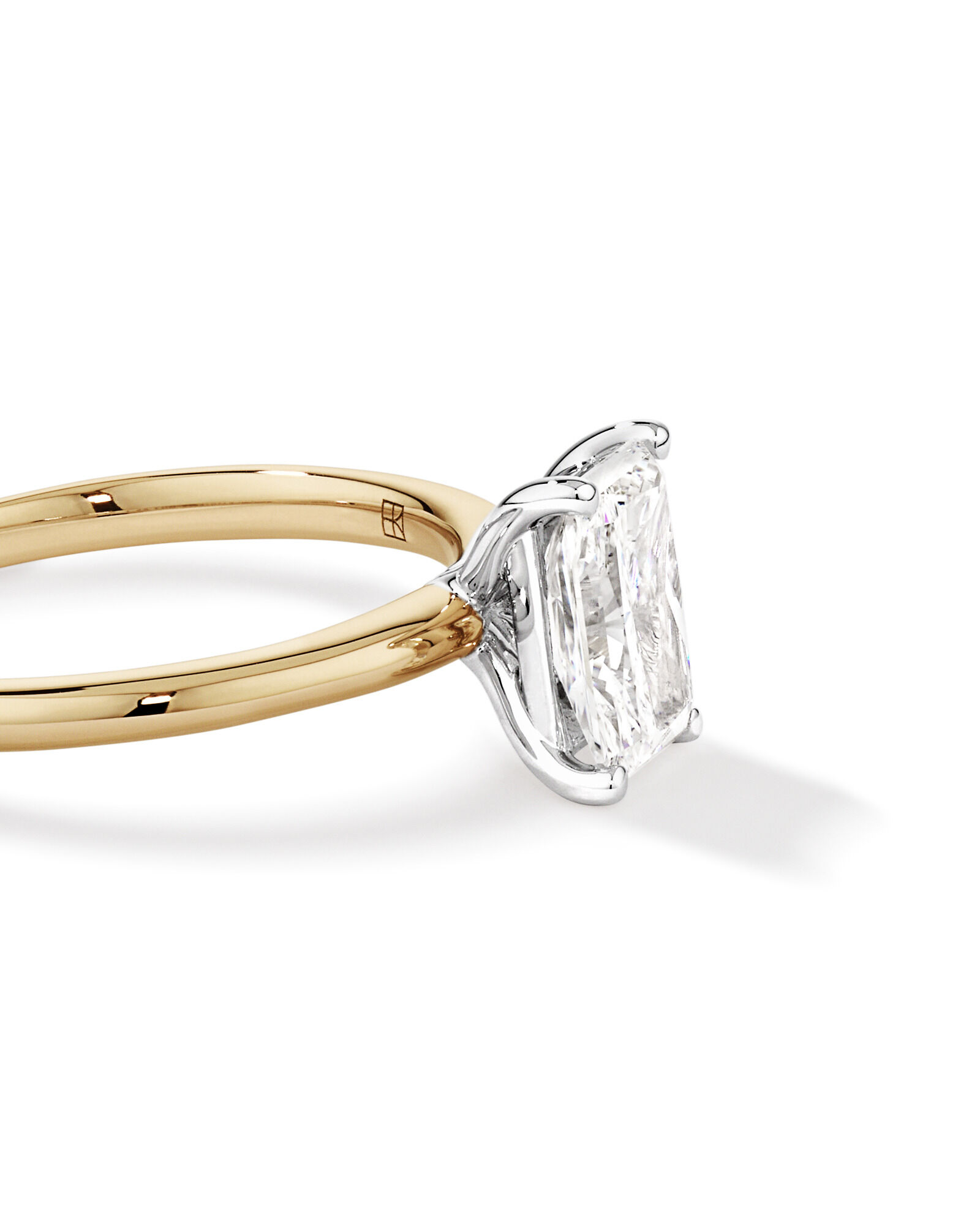 Bague de fiançailles solitaire en diamants de laboratoire TW Radiant de 1,25 carat en or jaune et blanc 14 carats