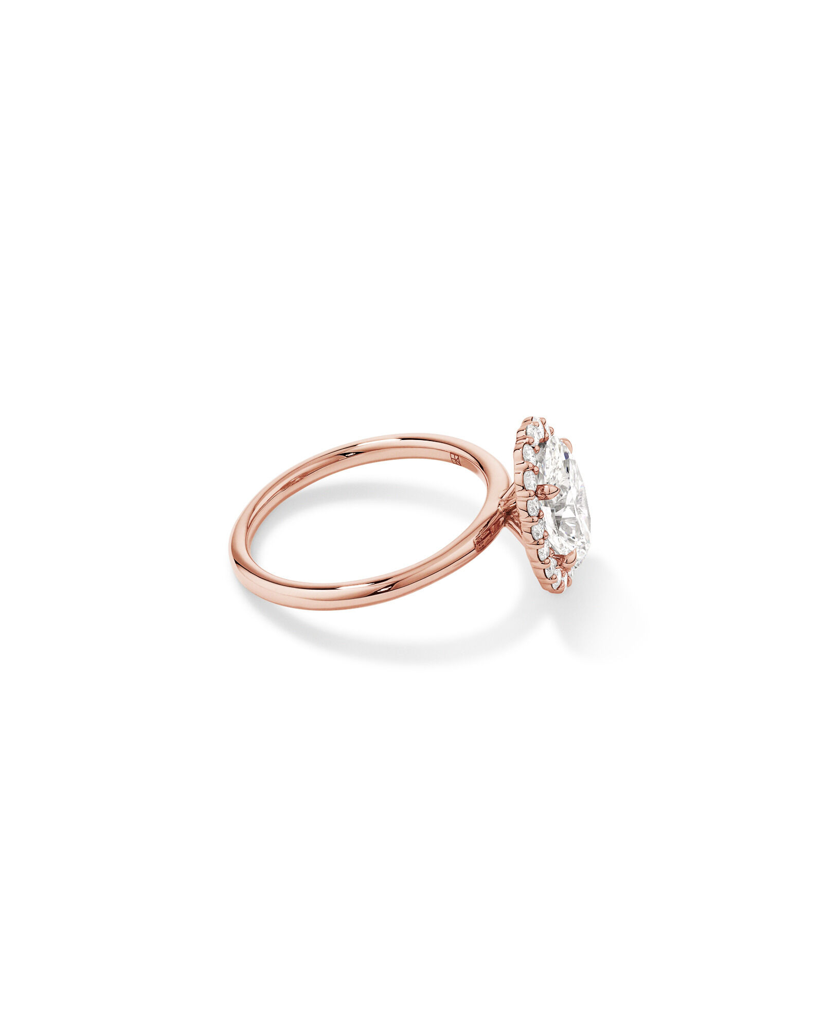 Bague de fiançailles TW de 2,34 carats en or rose en or rose 14 carats