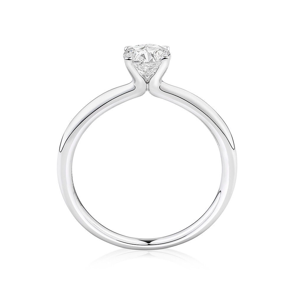 Solitaire Engagement Ring with 3/4 Carat TW of Diamonds in 14kt White Gold