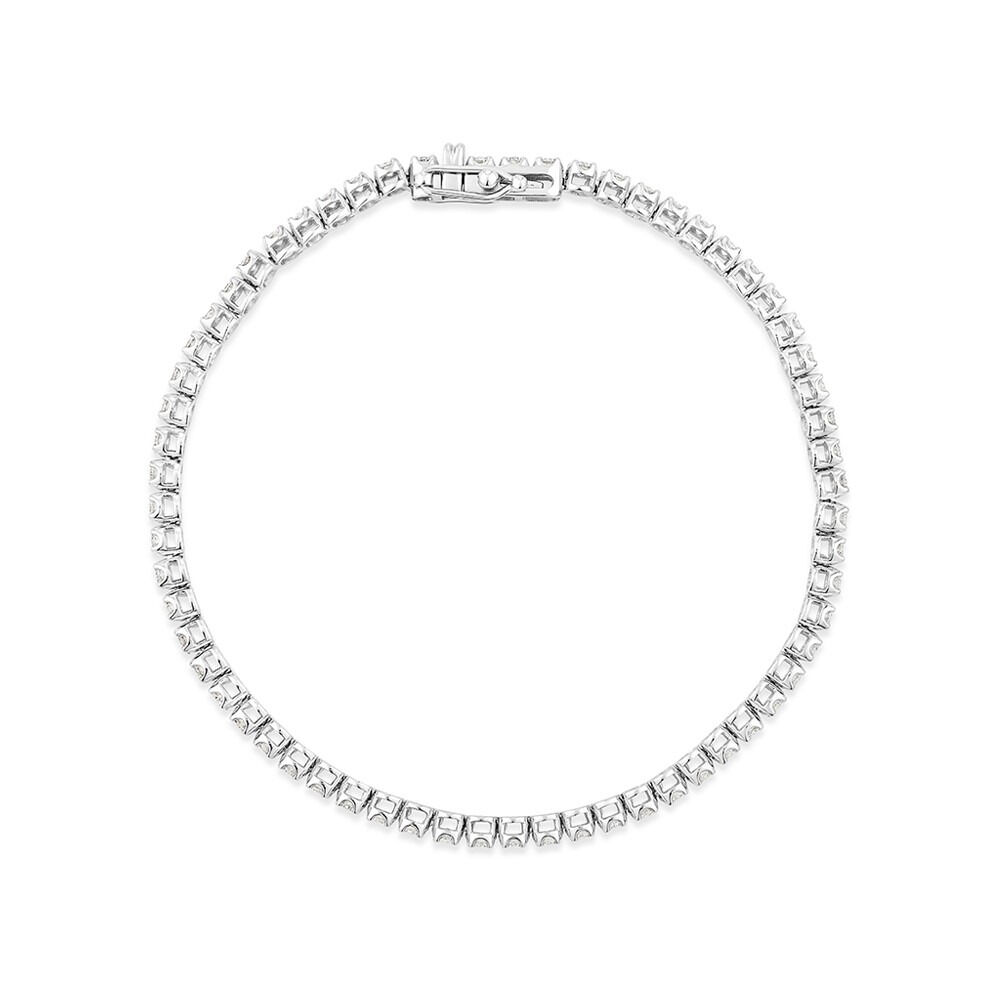 Carat TW Laboratory-Grown Diamond Tennis Bracelet set in 10kt White Gold