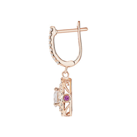 Michael Hill Designer Fashion Drop Earrings with Morganite & .38 Carat TW of Diamonds in 10kt Rose Gold Michael Hill Designer Fashion Drop Earrings with Morganite & .38 Carat TW of Diamonds in 10kt Rose Gold