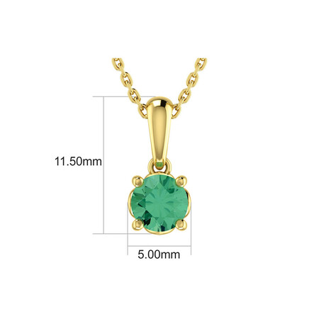 Pendant with Laboratory Created Emerald in 10kt Yellow Gold Pendant with Laboratory Created Emerald in 10kt Yellow Gold