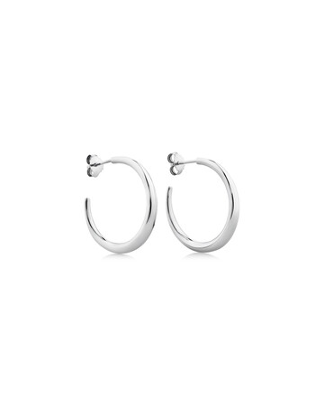 Sculpture Hoop Earrings In Sterling Silver Sculpture Hoop Earrings In Sterling Silver