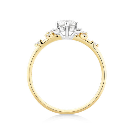 Scatter Halo Ring with 0.73 Carat TW of Diamonds in 14kt Yellow & White Gold Scatter Halo Ring with 0.73 Carat TW of Diamonds in 14kt Yellow & White Gold