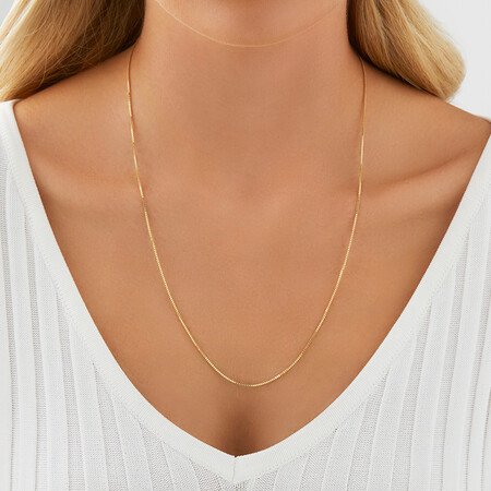 55cm (22") Box Chain in 10kt Yellow Gold 55cm (22") Box Chain in 10kt Yellow Gold