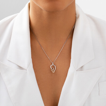 Small Knots Pendant with 0.13 Carat TW of Diamonds in Sterling Silver & 10kt Rose Gold Small Knots Pendant with 0.13 Carat TW of Diamonds in Sterling Silver & 10kt Rose Gold