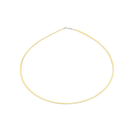 45cm (18") Solid Reversible Omega Chain in 10kt Yellow & White Gold 45cm (18") Solid Reversible Omega Chain in 10kt Yellow & White Gold