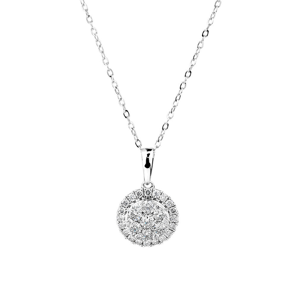 Cluster Pendant with 0.50 Carat TW of Diamonds in 10kt White Gold