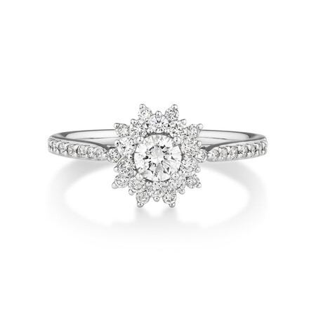 Engagement Ring with 0.60 Carat TW of Diamonds in 14kt White Gold Engagement Ring with 0.60 Carat TW of Diamonds in 14kt White Gold