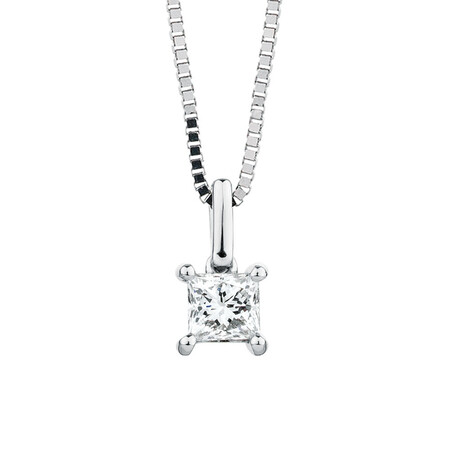 Solitaire Pendant with a 1/2 Carat Diamond in 18kt White Gold Solitaire Pendant with a 1/2 Carat Diamond in 18kt White Gold