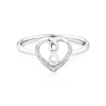 Infinitas Ring with Diamonds in Sterling Silver Infinitas Ring with Diamonds in Sterling Silver