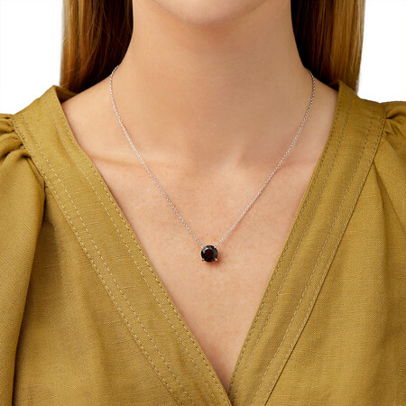 Necklace with Smokey Quartz in Sterling Silver and 10kt Yellow Gold Necklace with Smokey Quartz in Sterling Silver and 10kt Yellow Gold