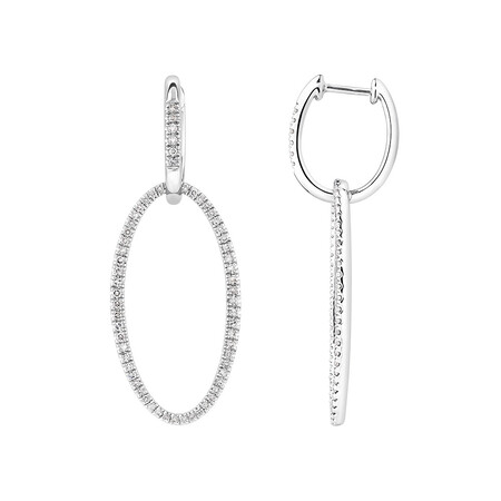 Fancy Open Drop Earrings with 0.50 Carat TW of Diamonds in Sterling Silver Fancy Open Drop Earrings with 0.50 Carat TW of Diamonds in Sterling Silver