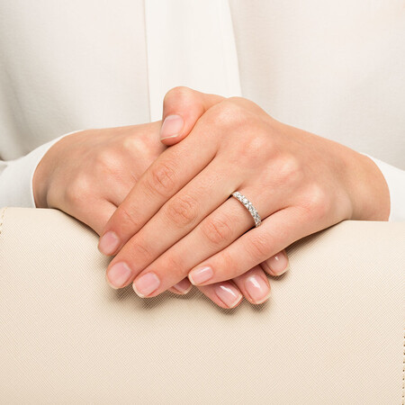 Wedding Band with 1/3 Carat TW of Diamonds in 10kt White Gold Wedding Band with 1/3 Carat TW of Diamonds in 10kt White Gold