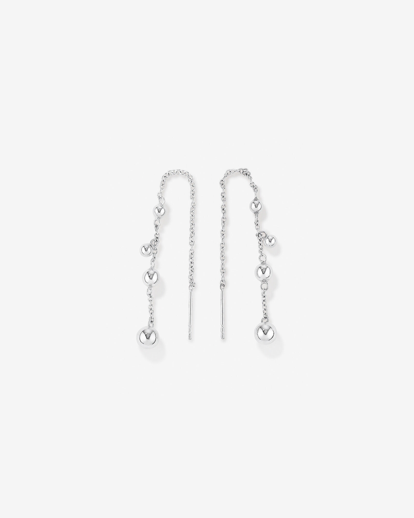 Bead Threader Earrings in Sterling Silver