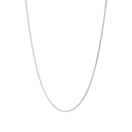 55cm (22") 1mm-1.5mm Width Curb Chain in Sterling Silver 55cm (22") 1mm-1.5mm Width Curb Chain in Sterling Silver